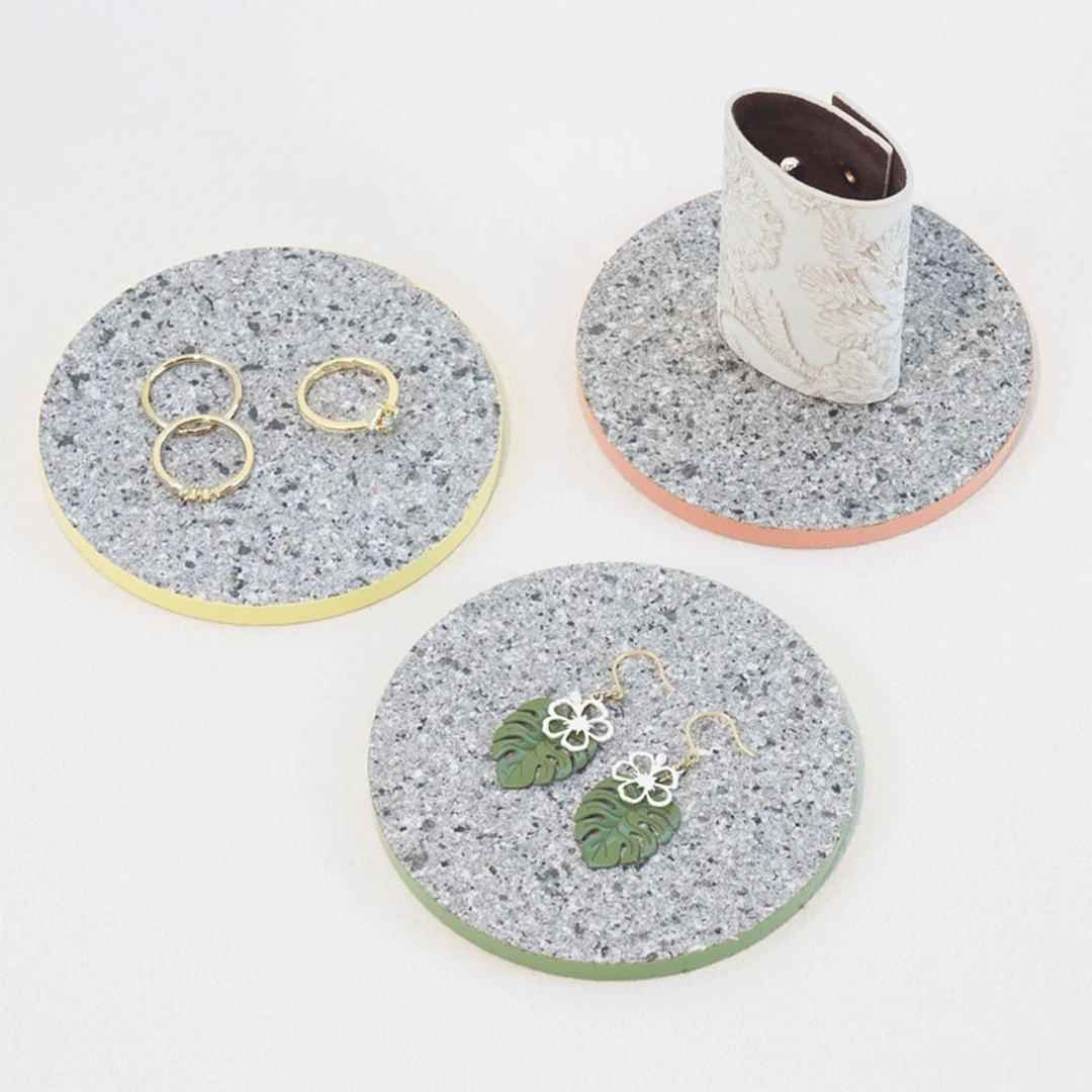 服からできた新素材コースター PANECO® パネコ コースター3枚SET Φ9cm 5.5mm厚 MONOTONE / COLOR