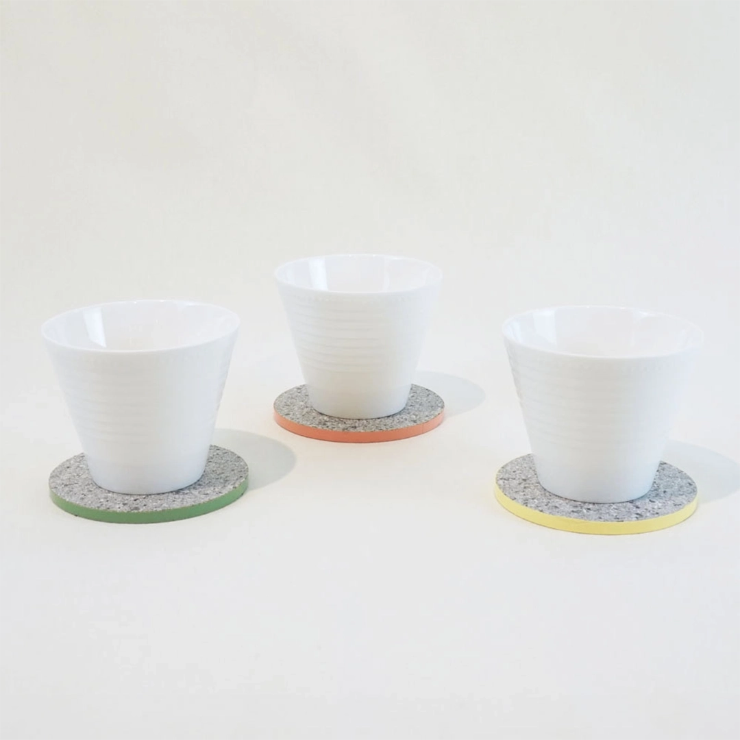 服からできた新素材コースター PANECO® パネコ コースター3枚SET Φ9cm 5.5mm厚 MONOTONE / COLOR
