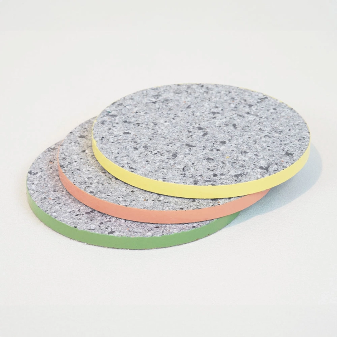 服からできた新素材コースター PANECO® パネコ コースター3枚SET Φ9cm 5.5mm厚 MONOTONE / COLOR