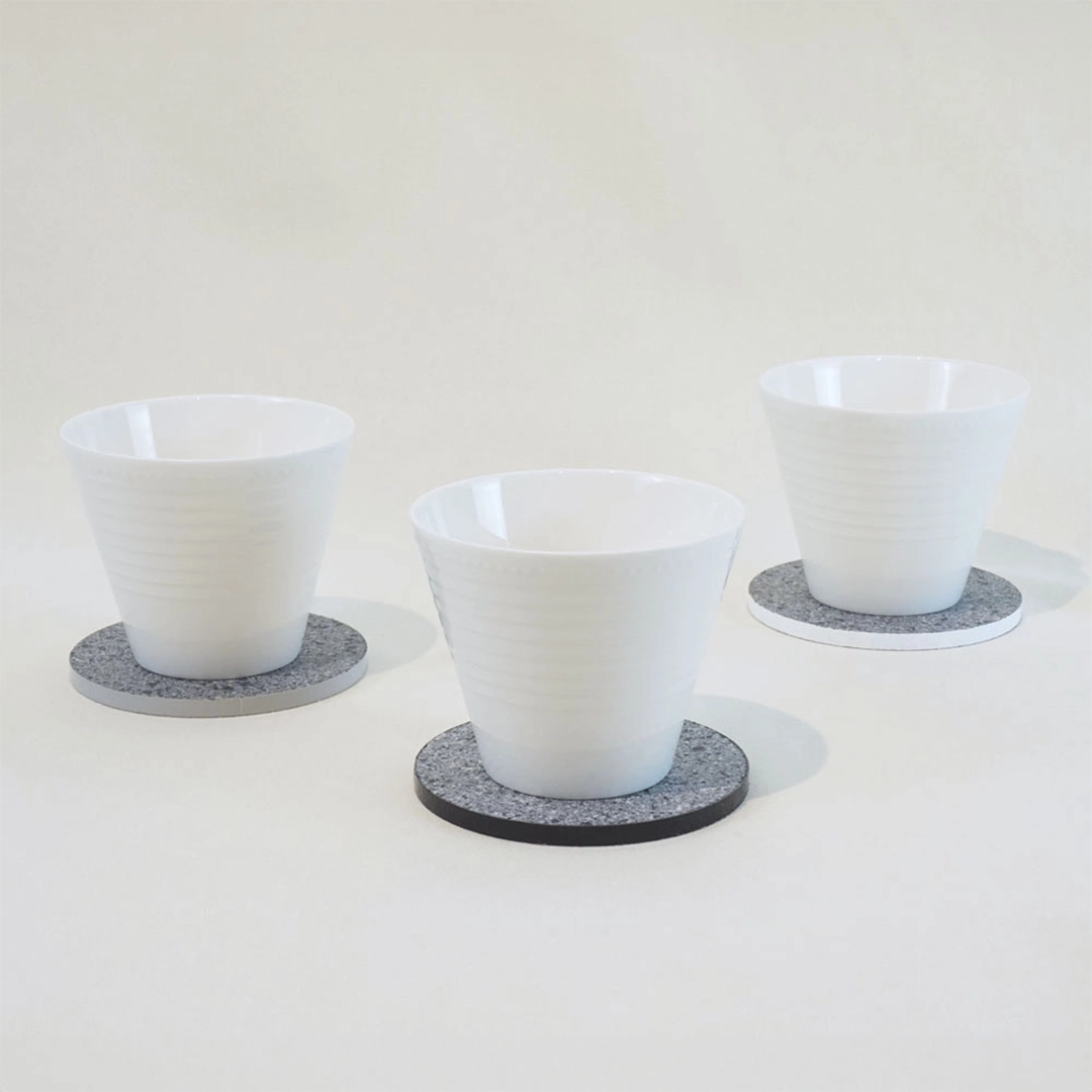 服からできた新素材コースター PANECO® パネコ コースター3枚SET Φ9cm 5.5mm厚 MONOTONE / COLOR