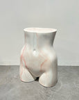 MANNEQUIN UPCYCLE ART SERIES 27 Side table Stool Art object MARBLE WHITE×PINK