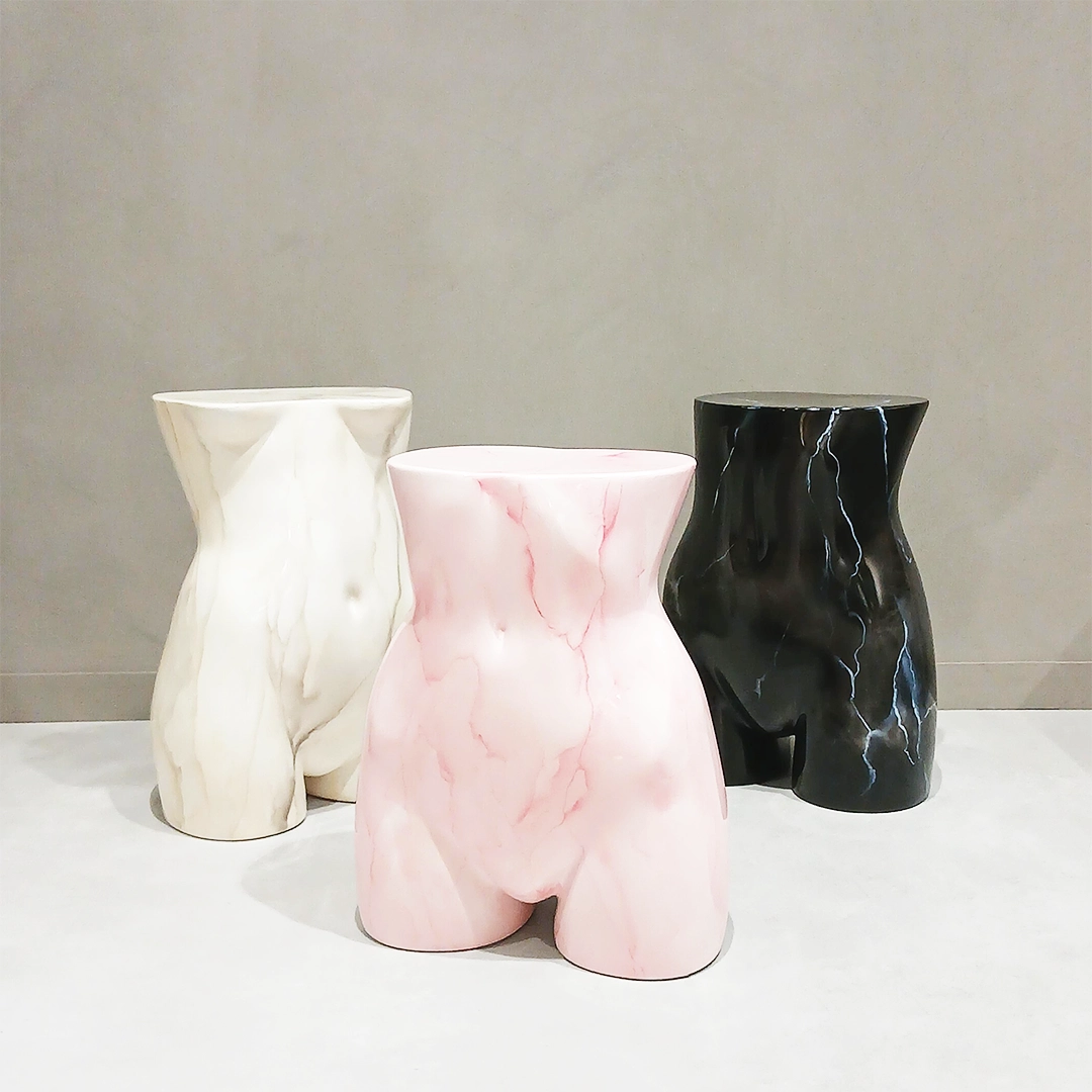 MANNEQUIN UPCYCLE 54 Side table and stool MARVLE WHITE×GLAY