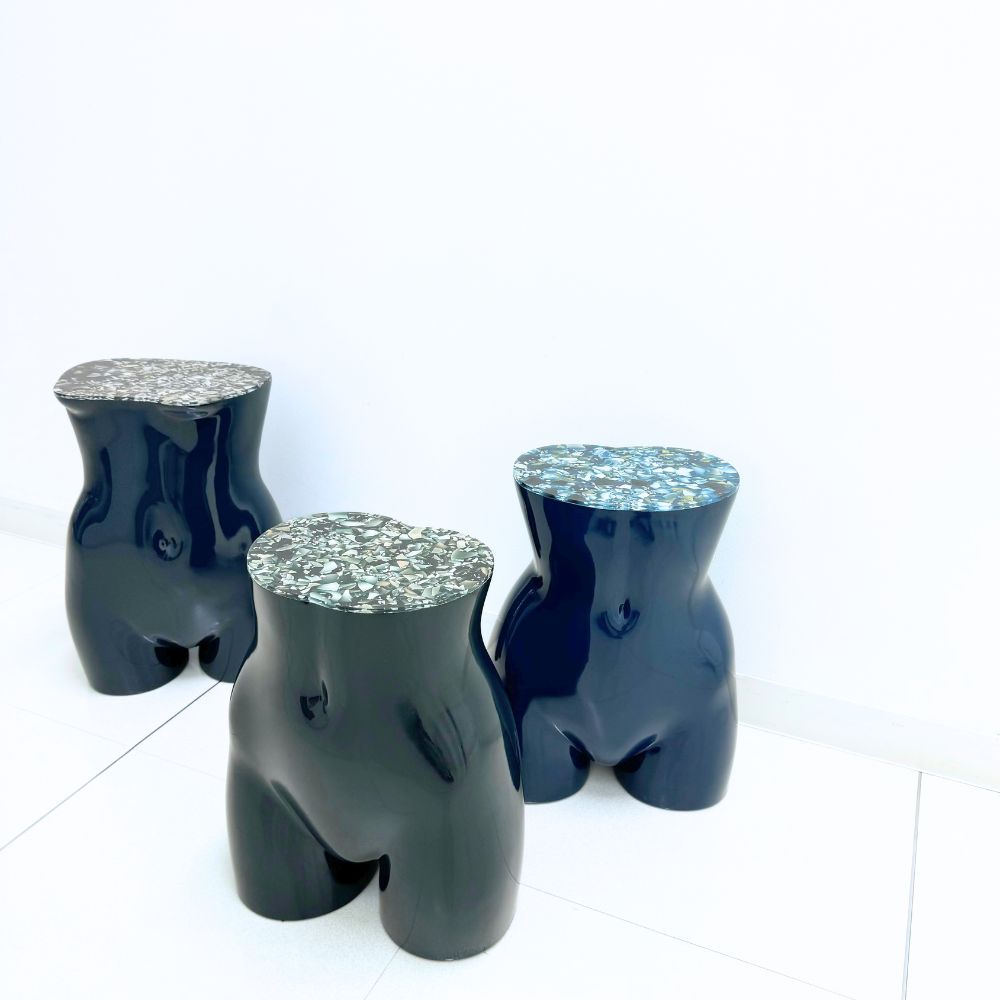 MANNEQUIN UPCYCLE 44 Side Table Stool INCLUSION Series MIDNIGHT BLUE