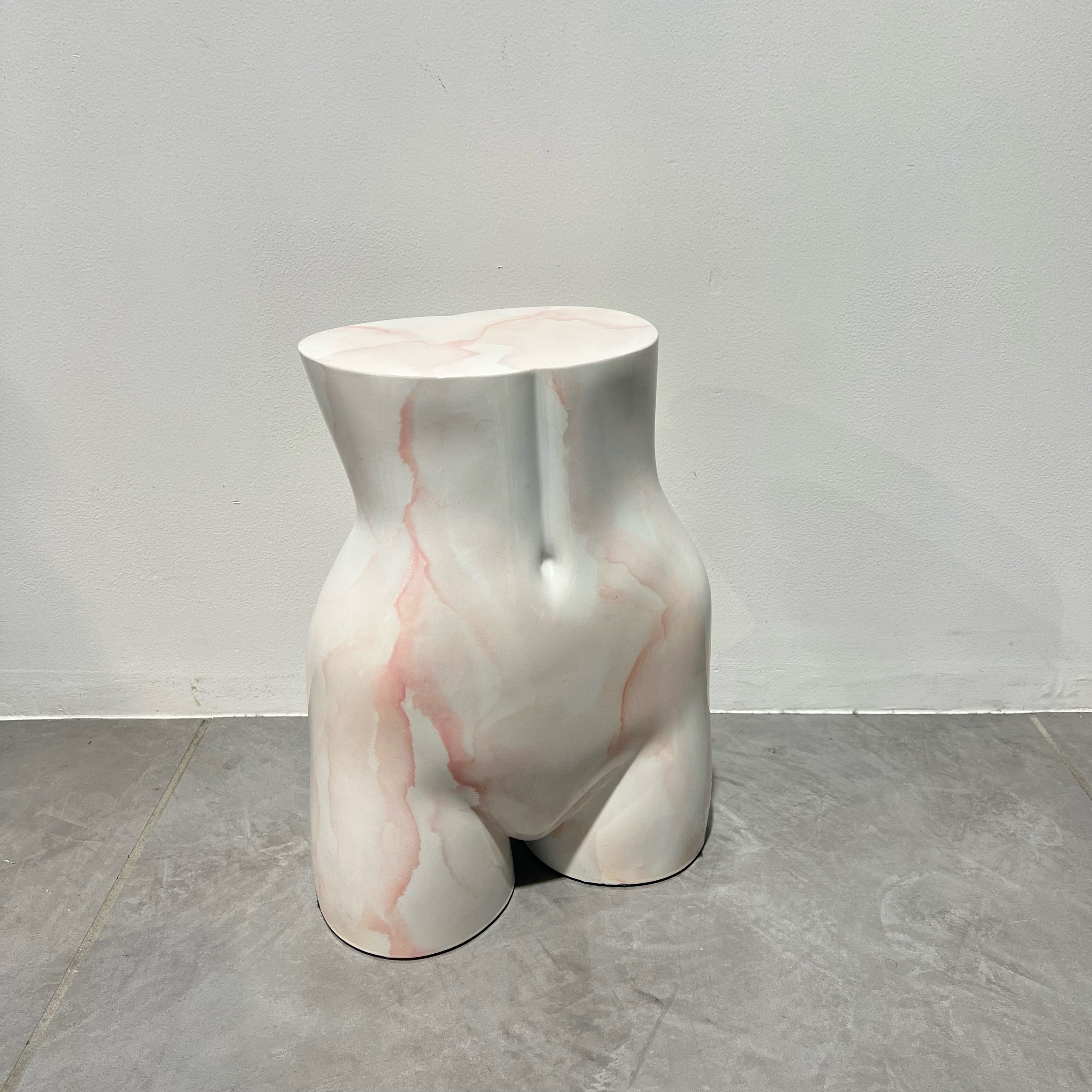 MANNEQUIN UPCYCLE ART SERIES 27 サイドテーブル スツール アートオブジェ MARBLE WHITE×PINK