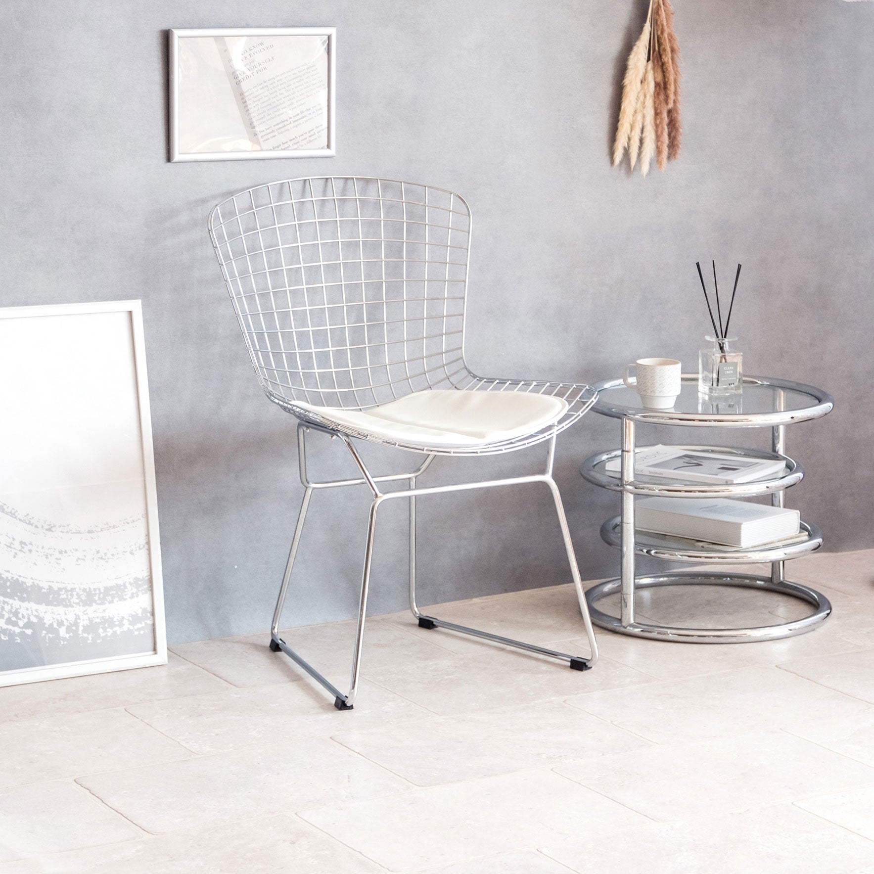 Amazon｜Wire Chair/ワイヤー チェア ハリー ベルトイア デザイナーズ 家具 リプロダクト チェア シンプル おしゃれ 1人掛け  ダイニング チェア (ブラック)｜ダイニングチェア オンライン通販