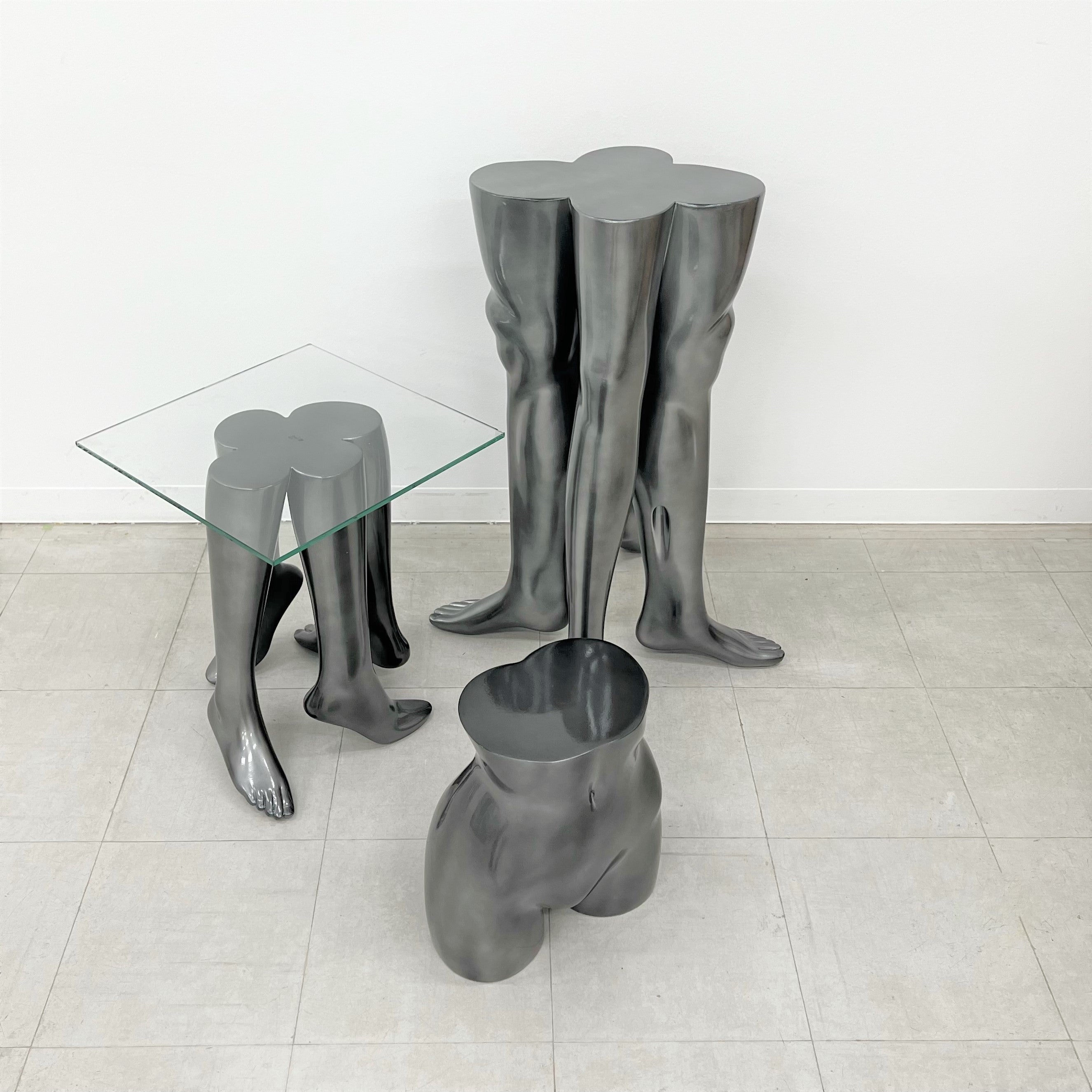 ナナサイ　MANNEQUIN UPCYCLE MANNEQUIN UPCYCLE 9 ART FURNITURE LOW TABLE -SMOKE SILVER