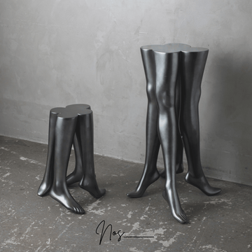 MANNEQUIN UPCYCLE 9 ART FURNITURE LOW TABLE -SMOKE SILVER